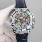 Swiss Copy Rolex Diamond Daytona Blue Diamond Bezel Watch 40MM